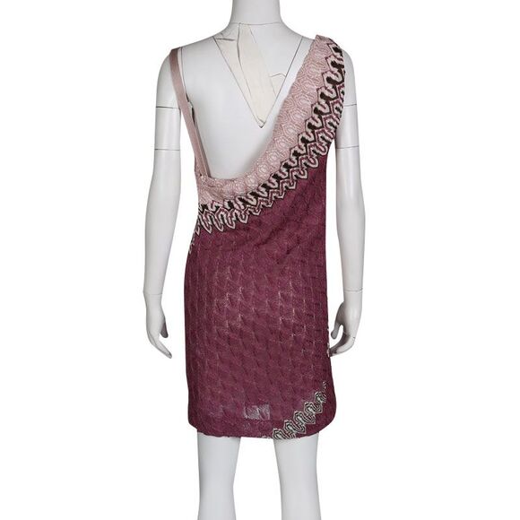 Missoni Multicolor Patterned Knit Draped Sleeveless Dress M - Picture 3 of 4